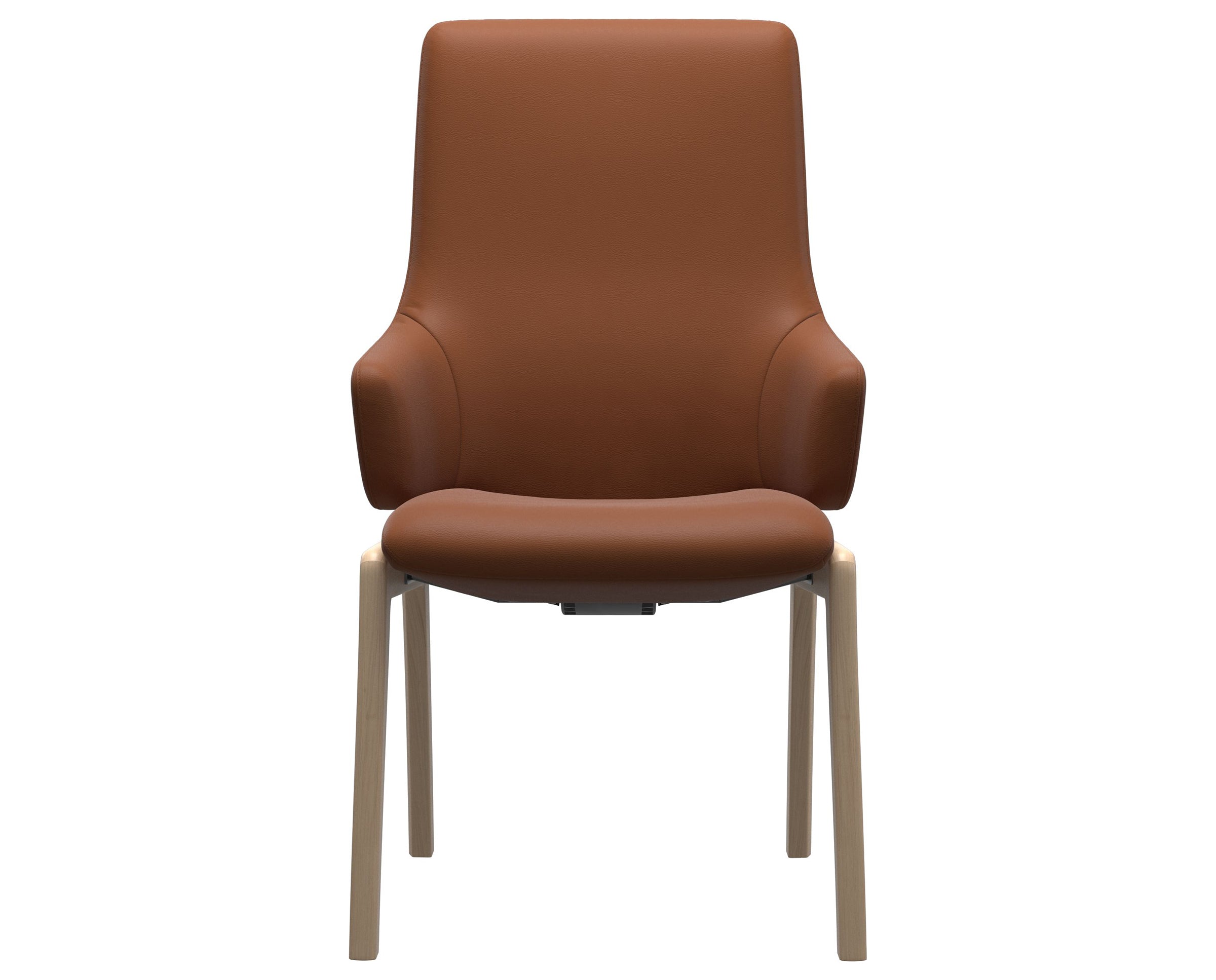 Paloma Leather New Cognac and Natural Base | Stressless Laurel High Back D100 Dining Chair w/Arms | Valley Ridge Furniture