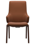Paloma Leather New Cognac and Walnut Base | Stressless Laurel High Back D100 Dining Chair w/Arms | Valley Ridge Furniture