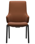 Paloma Leather New Cognac and Black Base | Stressless Laurel High Back D100 Dining Chair w/Arms | Valley Ridge Furniture