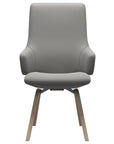Paloma Leather Silver Grey and Natural Base | Stressless Laurel High Back D200 Dining Chair w/Arms | Valley Ridge Furniture