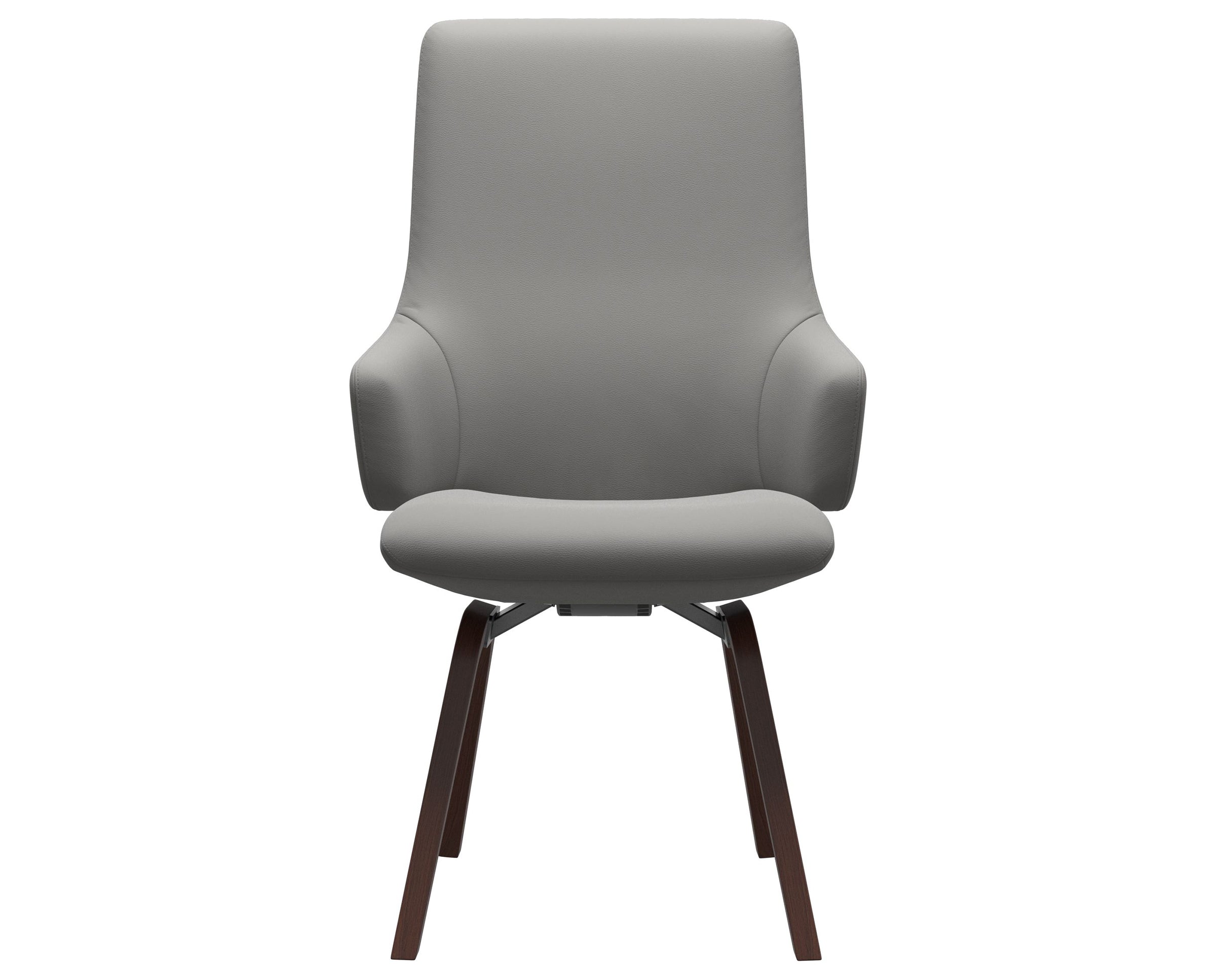 Paloma Leather Silver Grey and Walnut Base | Stressless Laurel High Back D200 Dining Chair w/Arms | Valley Ridge Furniture