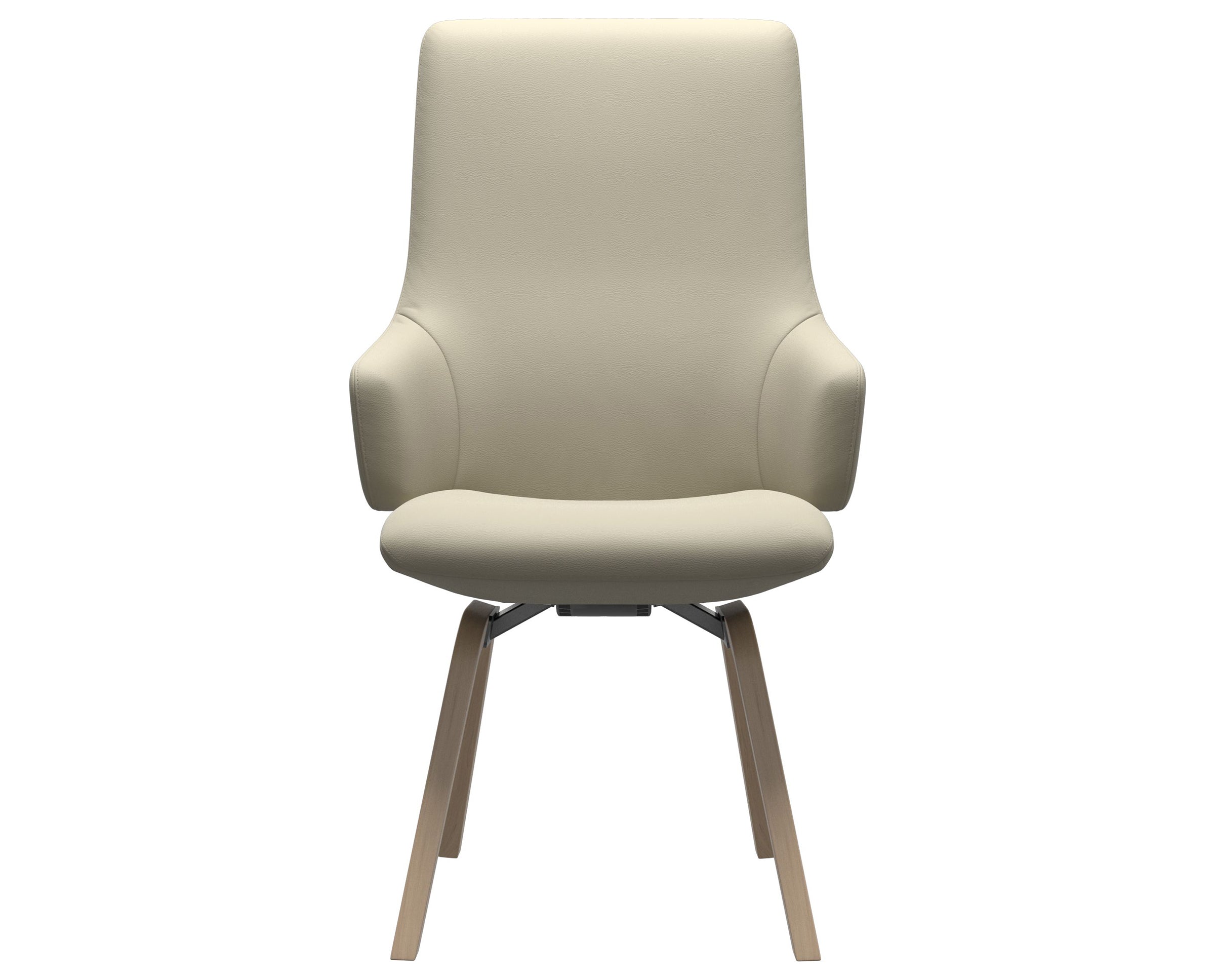 Paloma Leather Light Grey and Natural Base | Stressless Laurel High Back D200 Dining Chair w/Arms | Valley Ridge Furniture