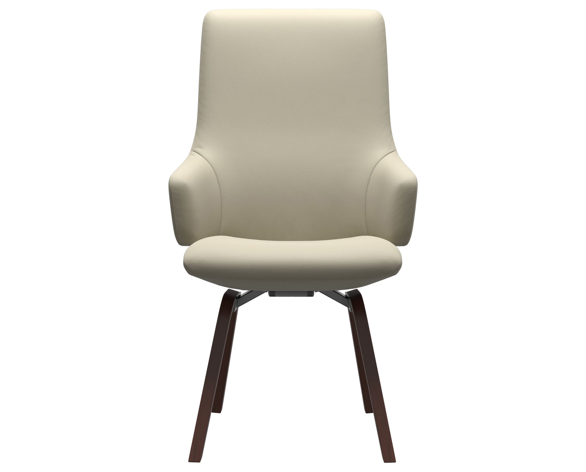 Paloma Leather Light Grey and Walnut Base | Stressless Laurel High Back D200 Dining Chair w/Arms | Valley Ridge Furniture