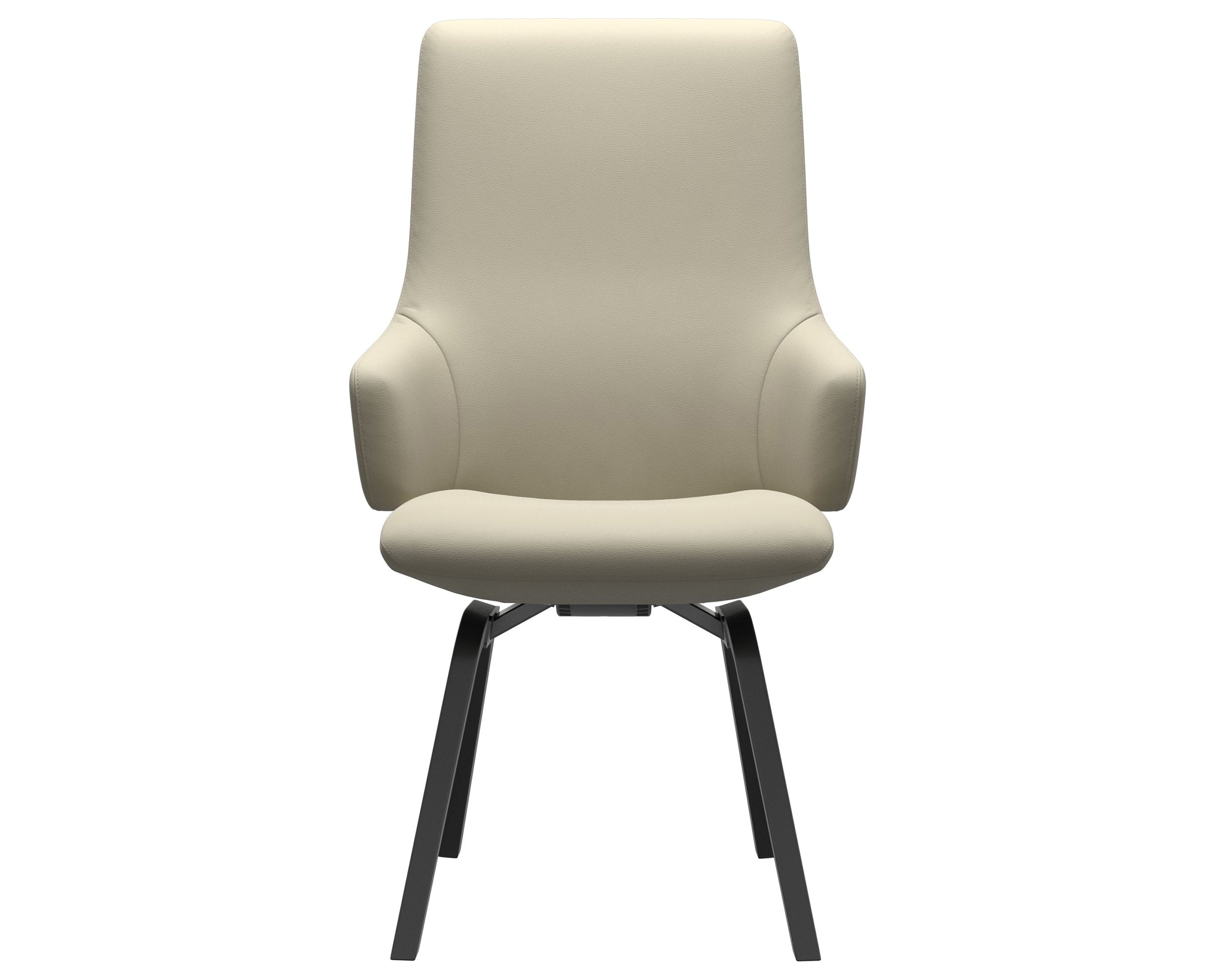 Paloma Leather Light Grey and Black Base | Stressless Laurel High Back D200 Dining Chair w/Arms | Valley Ridge Furniture