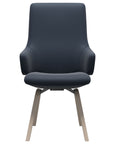 Paloma Leather Oxford Blue and Whitewash Base | Stressless Laurel High Back D200 Dining Chair w/Arms | Valley Ridge Furniture