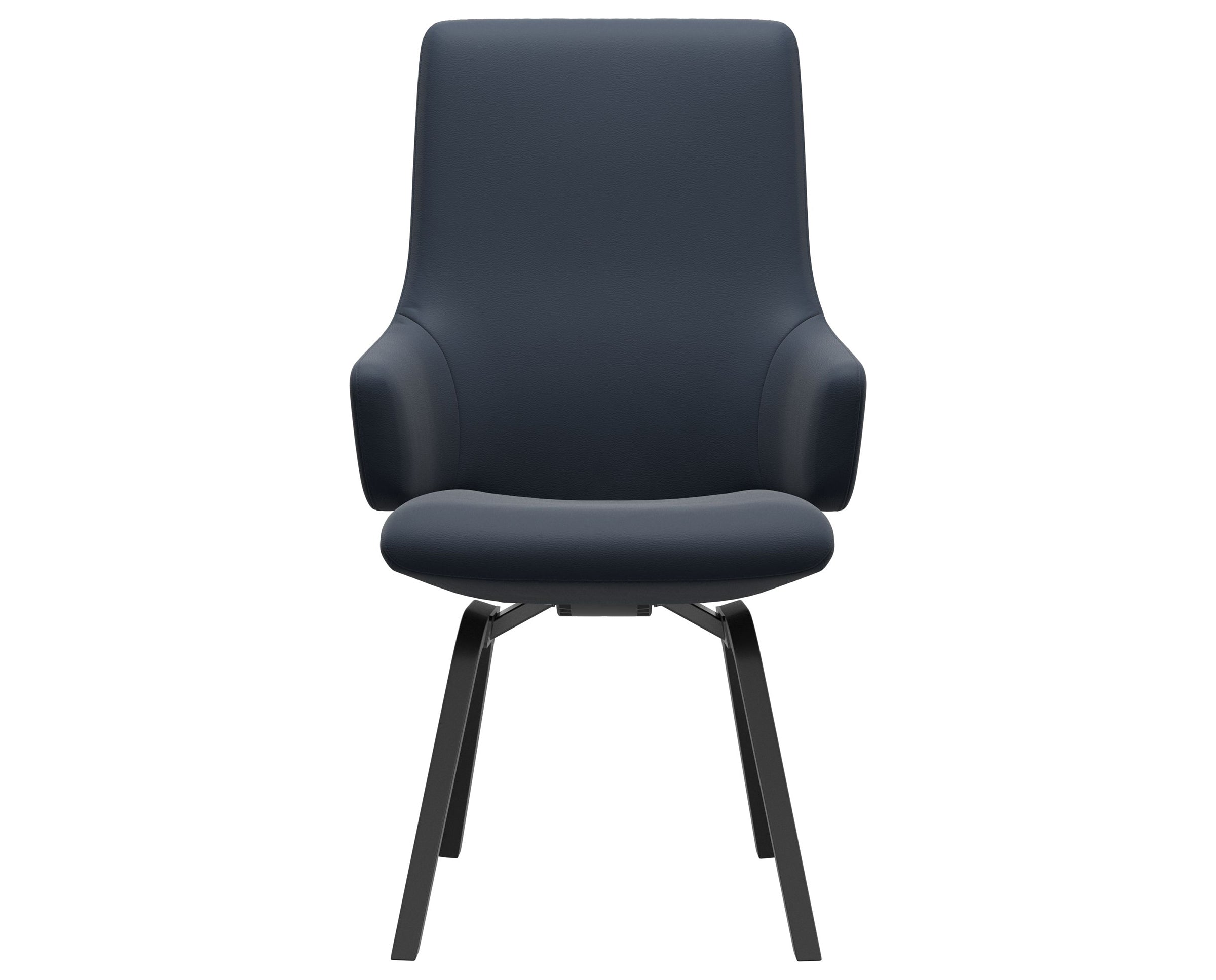 Paloma Leather Oxford Blue and Black Base | Stressless Laurel High Back D200 Dining Chair w/Arms | Valley Ridge Furniture