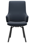 Paloma Leather Oxford Blue and Black Base | Stressless Laurel High Back D200 Dining Chair w/Arms | Valley Ridge Furniture