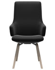 Paloma Leather Black and Whitewash Base | Stressless Laurel High Back D200 Dining Chair w/Arms | Valley Ridge Furniture