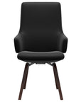 Paloma Leather Black and Walnut Base | Stressless Laurel High Back D200 Dining Chair w/Arms | Valley Ridge Furniture