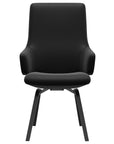 Paloma Leather Black and Black Base | Stressless Laurel High Back D200 Dining Chair w/Arms | Valley Ridge Furniture