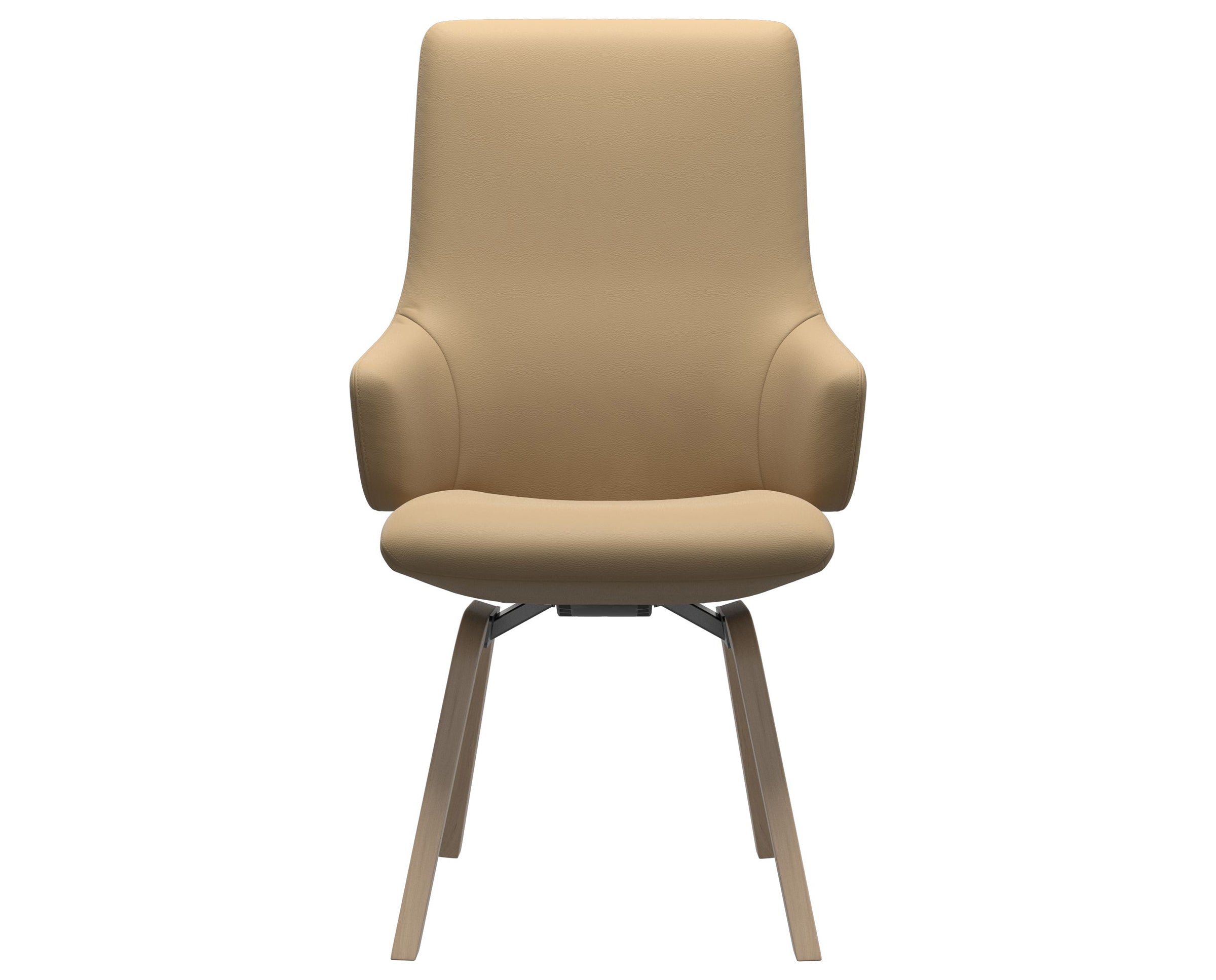 Paloma Leather Sand and Natural Base | Stressless Laurel High Back D200 Dining Chair w/Arms | Valley Ridge Furniture