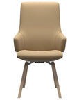 Paloma Leather Sand and Natural Base | Stressless Laurel High Back D200 Dining Chair w/Arms | Valley Ridge Furniture