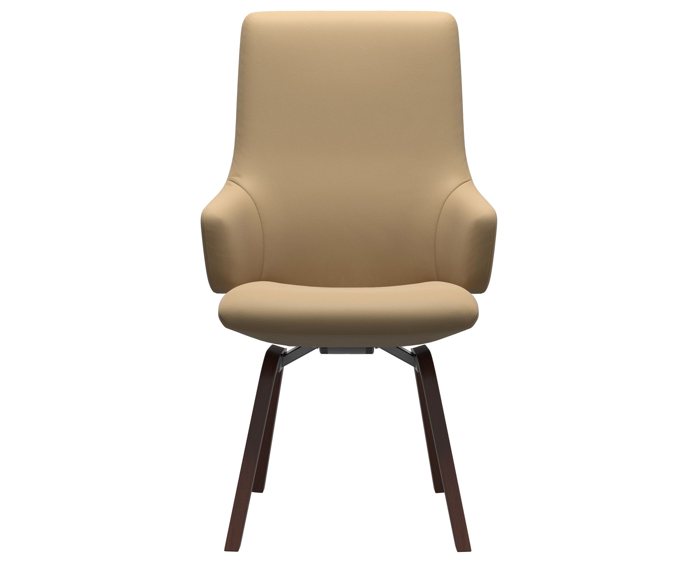 Paloma Leather Sand and Walnut Base | Stressless Laurel High Back D200 Dining Chair w/Arms | Valley Ridge Furniture