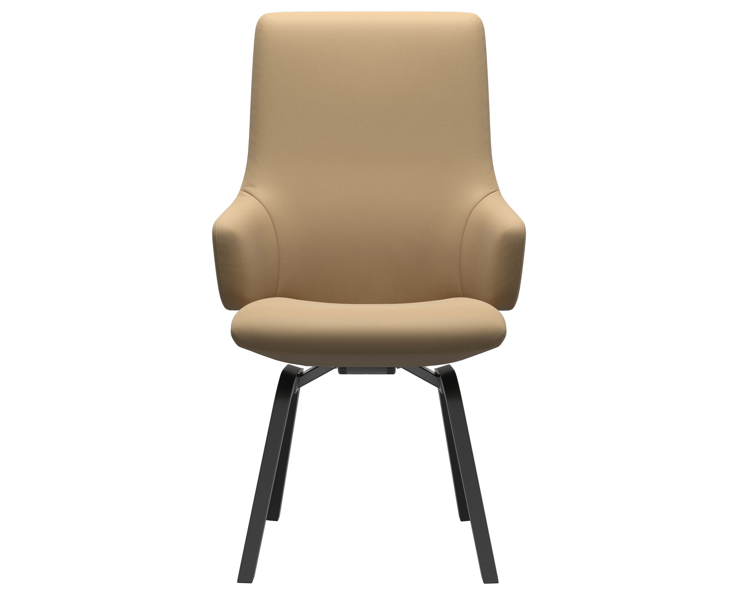 Paloma Leather Sand and Black Base | Stressless Laurel High Back D200 Dining Chair w/Arms | Valley Ridge Furniture