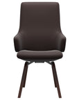 Paloma Leather Chocolate and Walnut Base | Stressless Laurel High Back D200 Dining Chair w/Arms | Valley Ridge Furniture