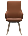 Paloma Leather New Cognac and Natural Base | Stressless Laurel High Back D200 Dining Chair w/Arms | Valley Ridge Furniture