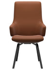 Paloma Leather New Cognac and Black Base | Stressless Laurel High Back D200 Dining Chair w/Arms | Valley Ridge Furniture