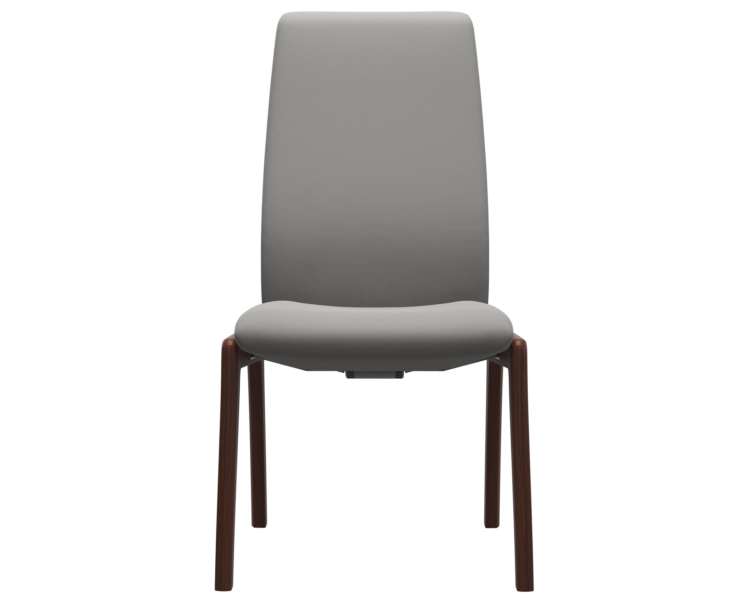 Paloma Leather Silver Grey and Walnut Base | Stressless Laurel High Back D100 Dining Chair | Valley Ridge Furniture