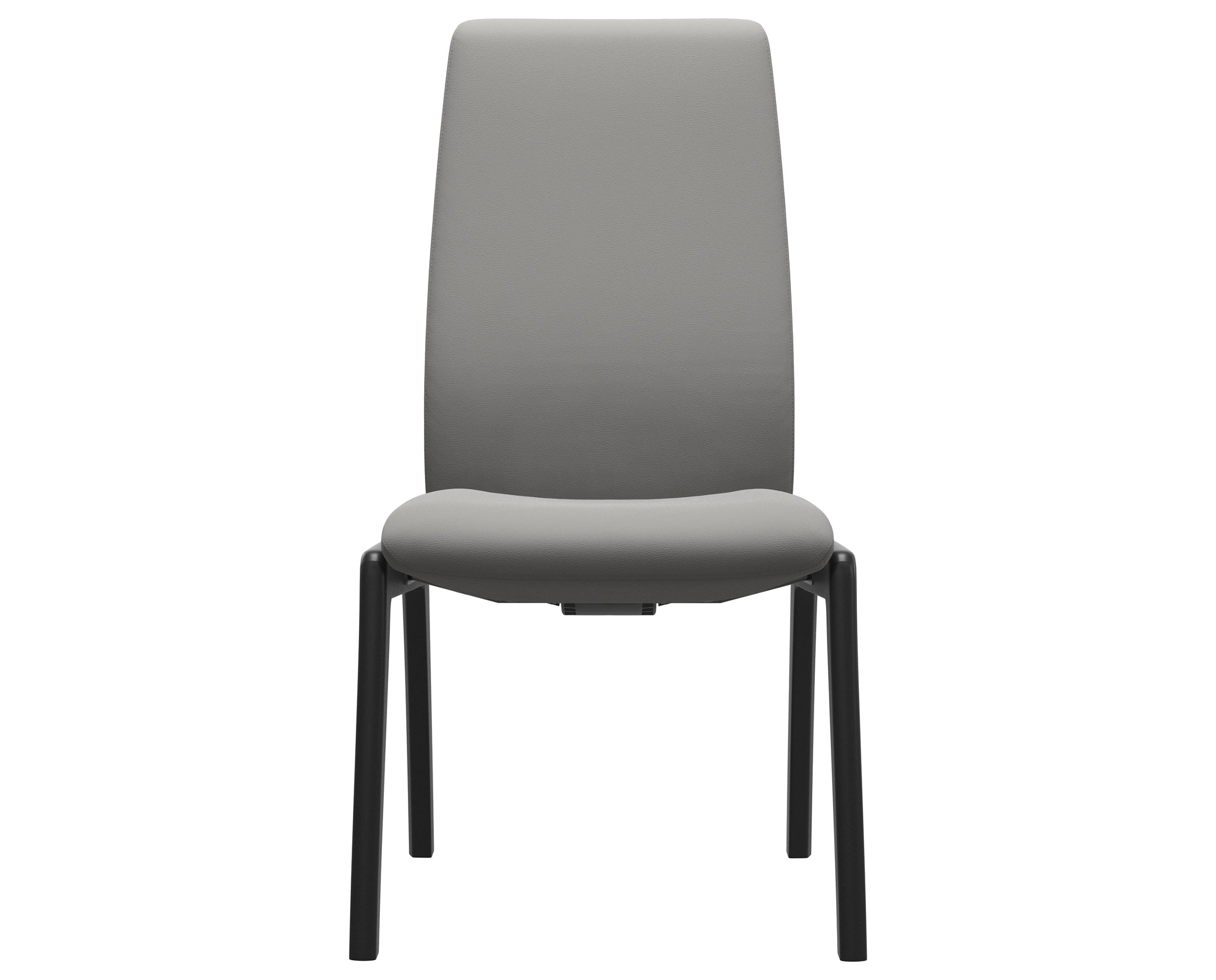 Paloma Leather Silver Grey and Black Base | Stressless Laurel High Back D100 Dining Chair | Valley Ridge Furniture