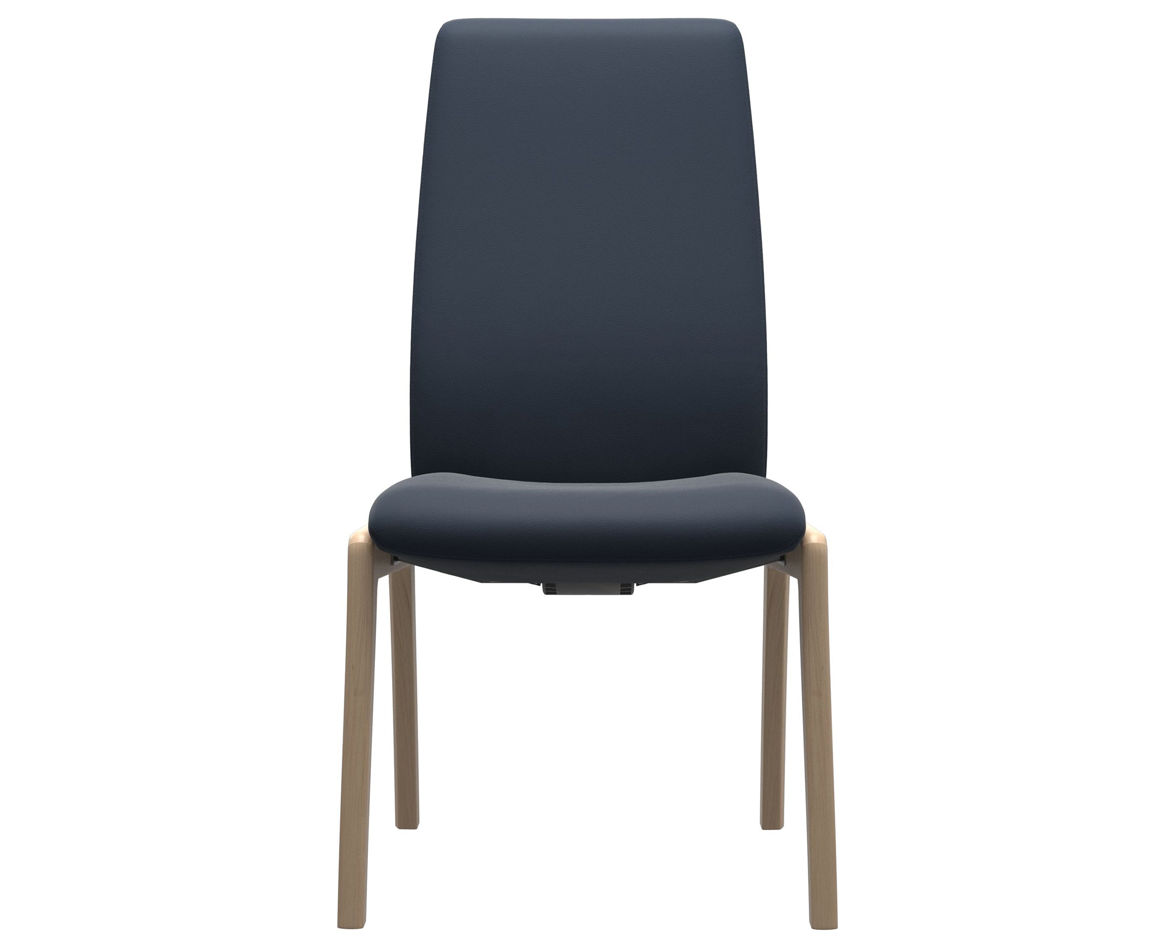 Paloma Leather Oxford Blue and Natural Base | Stressless Laurel High Back D100 Dining Chair | Valley Ridge Furniture