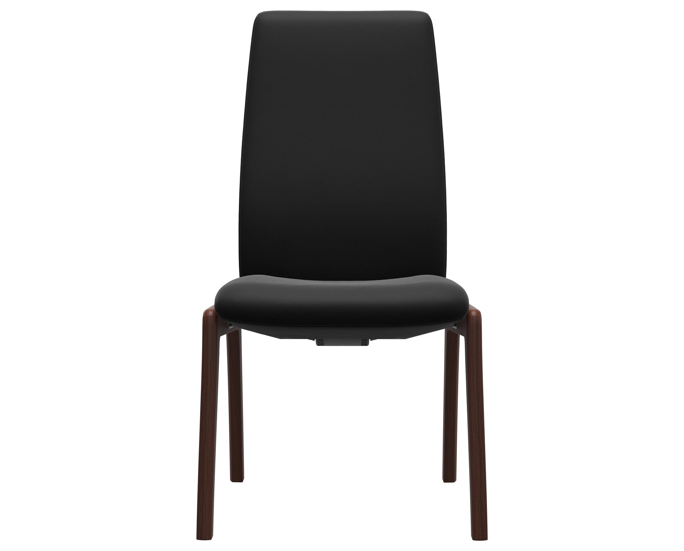 Paloma Leather Black and Walnut Base | Stressless Laurel High Back D100 Dining Chair | Valley Ridge Furniture