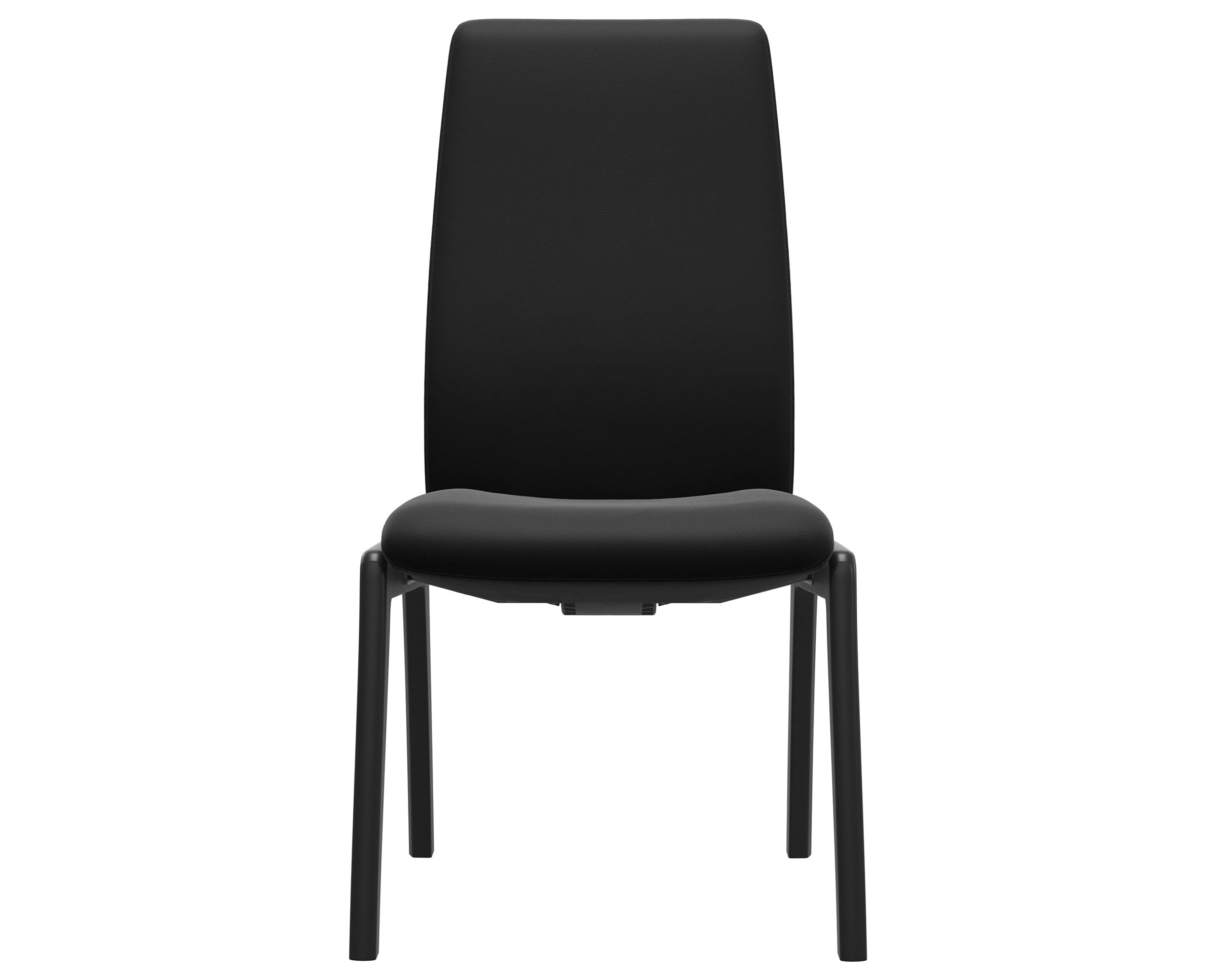 Paloma Leather Black and Black Base | Stressless Laurel High Back D100 Dining Chair | Valley Ridge Furniture