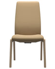 Paloma Leather Sand and Natural Base | Stressless Laurel High Back D100 Dining Chair | Valley Ridge Furniture