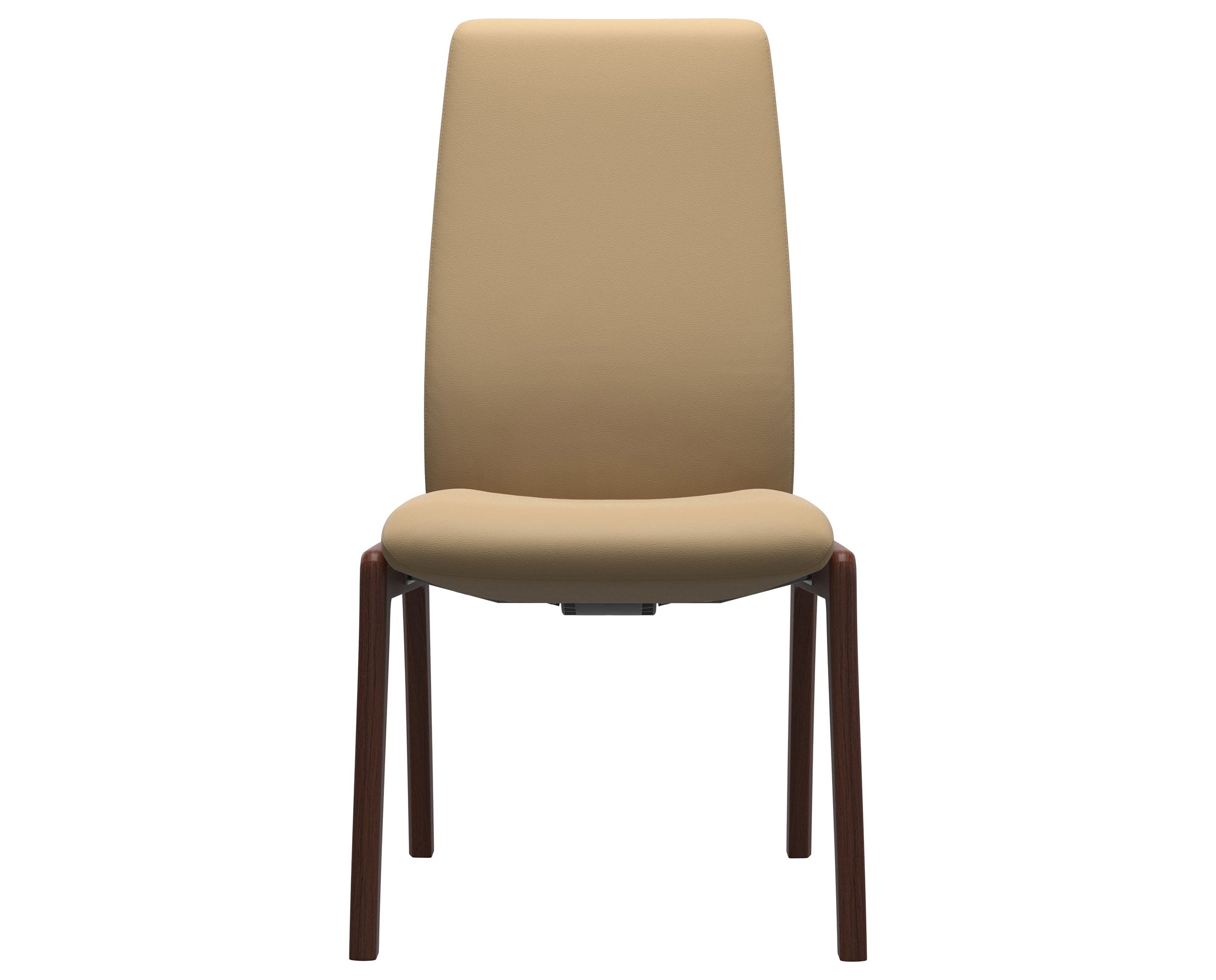 Paloma Leather Sand and Walnut Base | Stressless Laurel High Back D100 Dining Chair | Valley Ridge Furniture