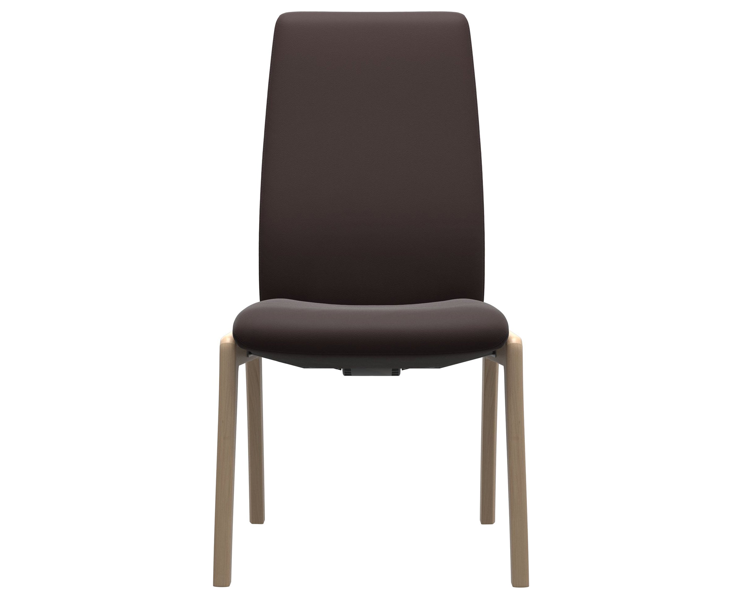 Paloma Leather Chocolate and Natural Base | Stressless Laurel High Back D100 Dining Chair | Valley Ridge Furniture