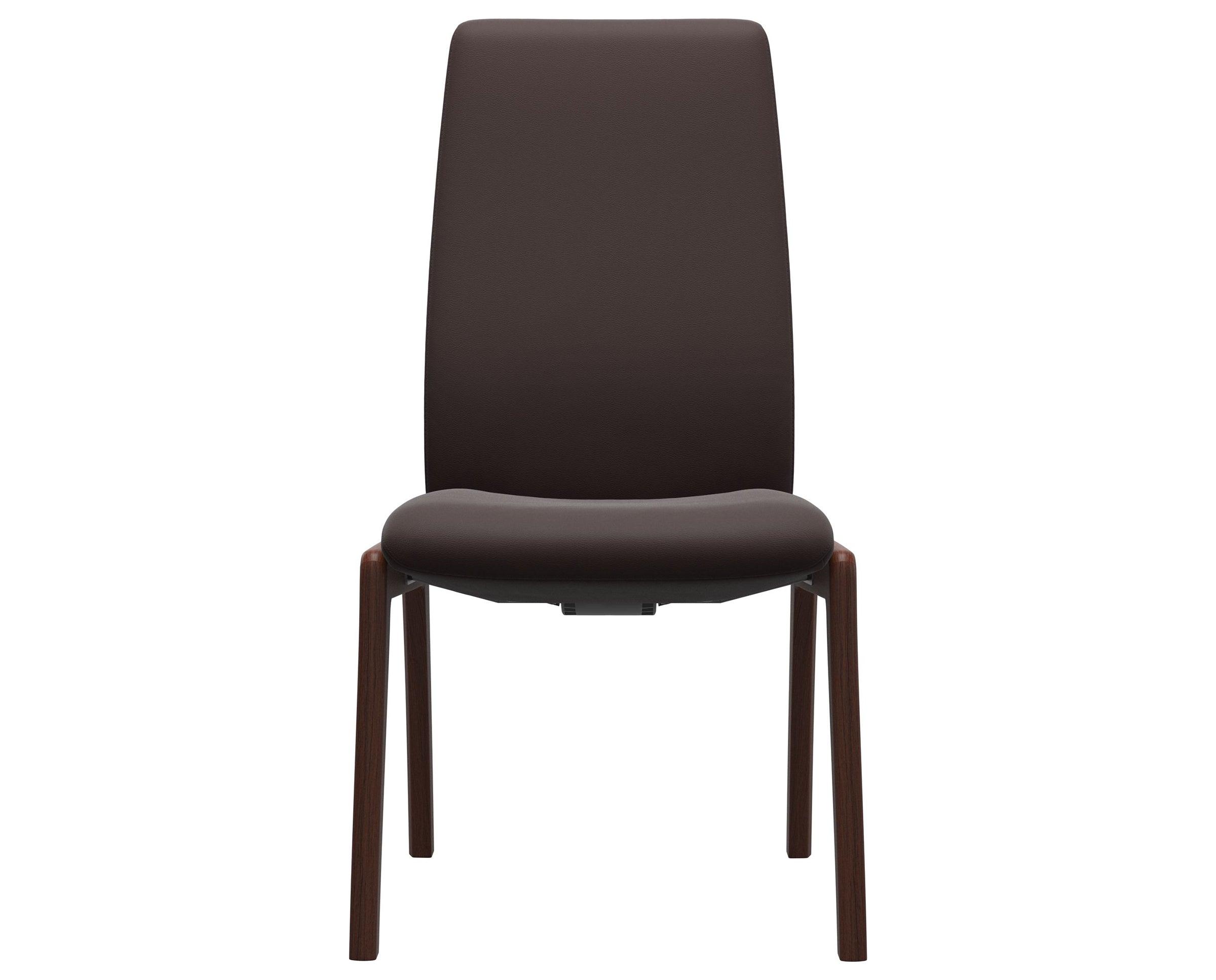 Paloma Leather Chocolate and Walnut Base | Stressless Laurel High Back D100 Dining Chair | Valley Ridge Furniture