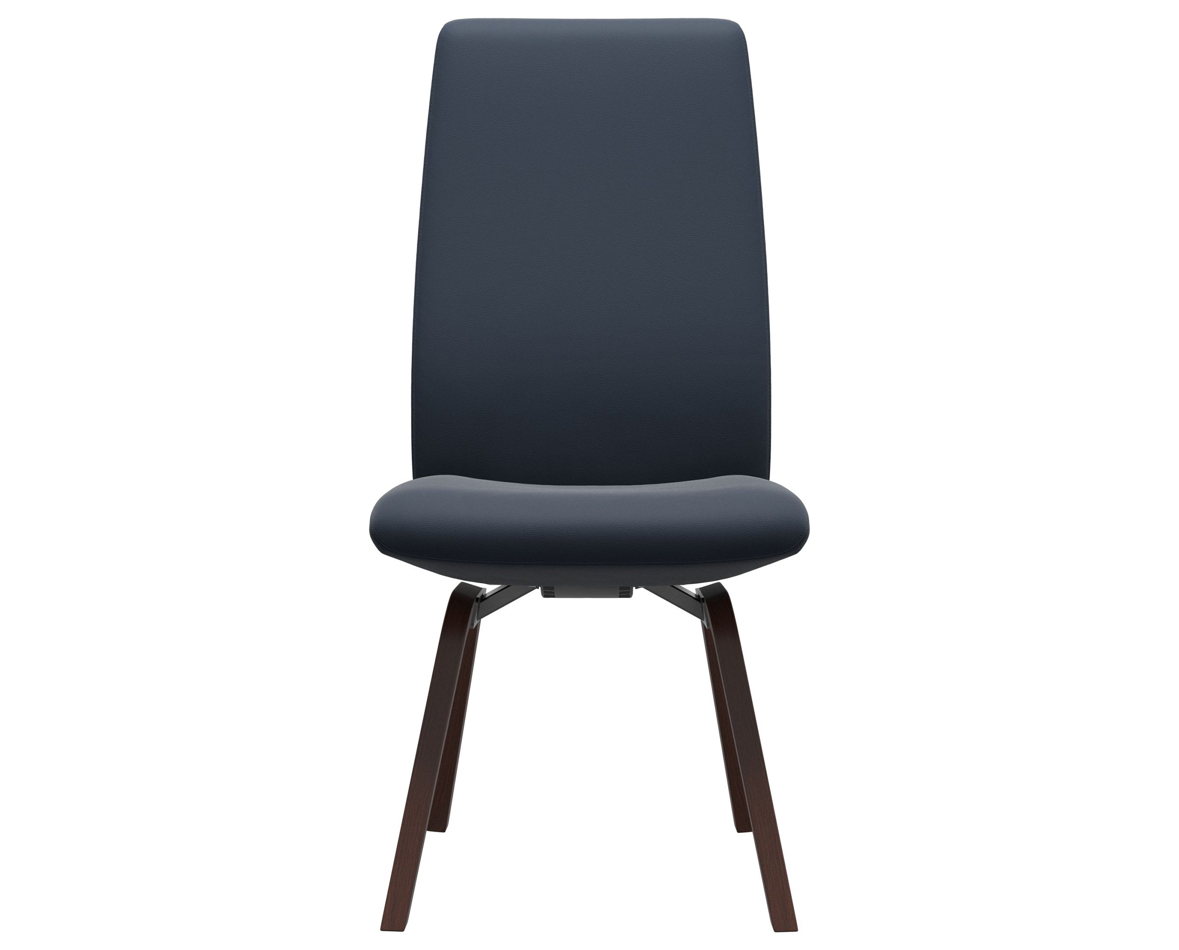 Paloma Leather Oxford Blue and Walnut Base | Stressless Laurel High Back D200 Dining Chair | Valley Ridge Furniture