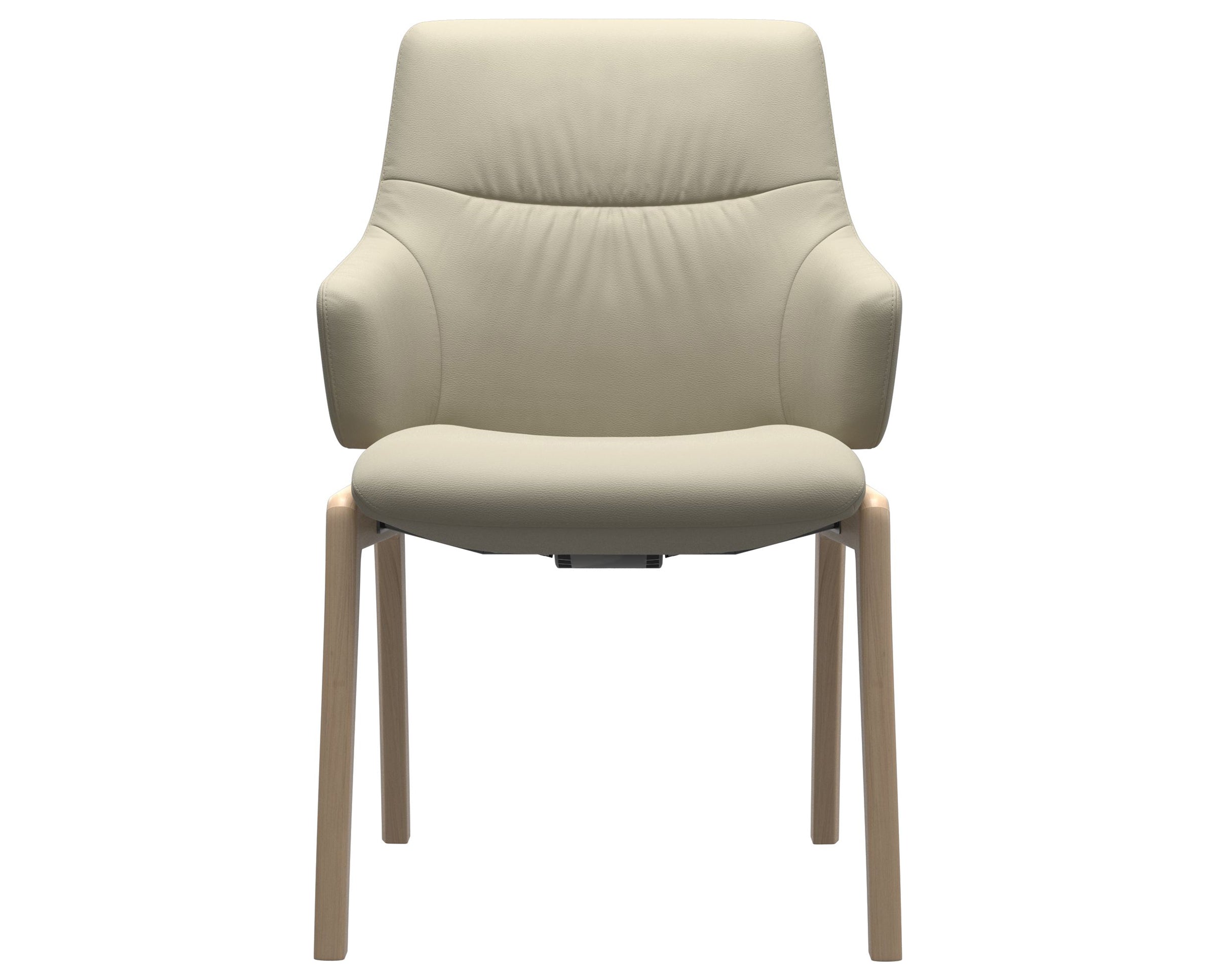 Paloma Leather Light Grey and Natural Base | Stressless Mint Low Back D100 Dining Chair w/Arms | Valley Ridge Furniture