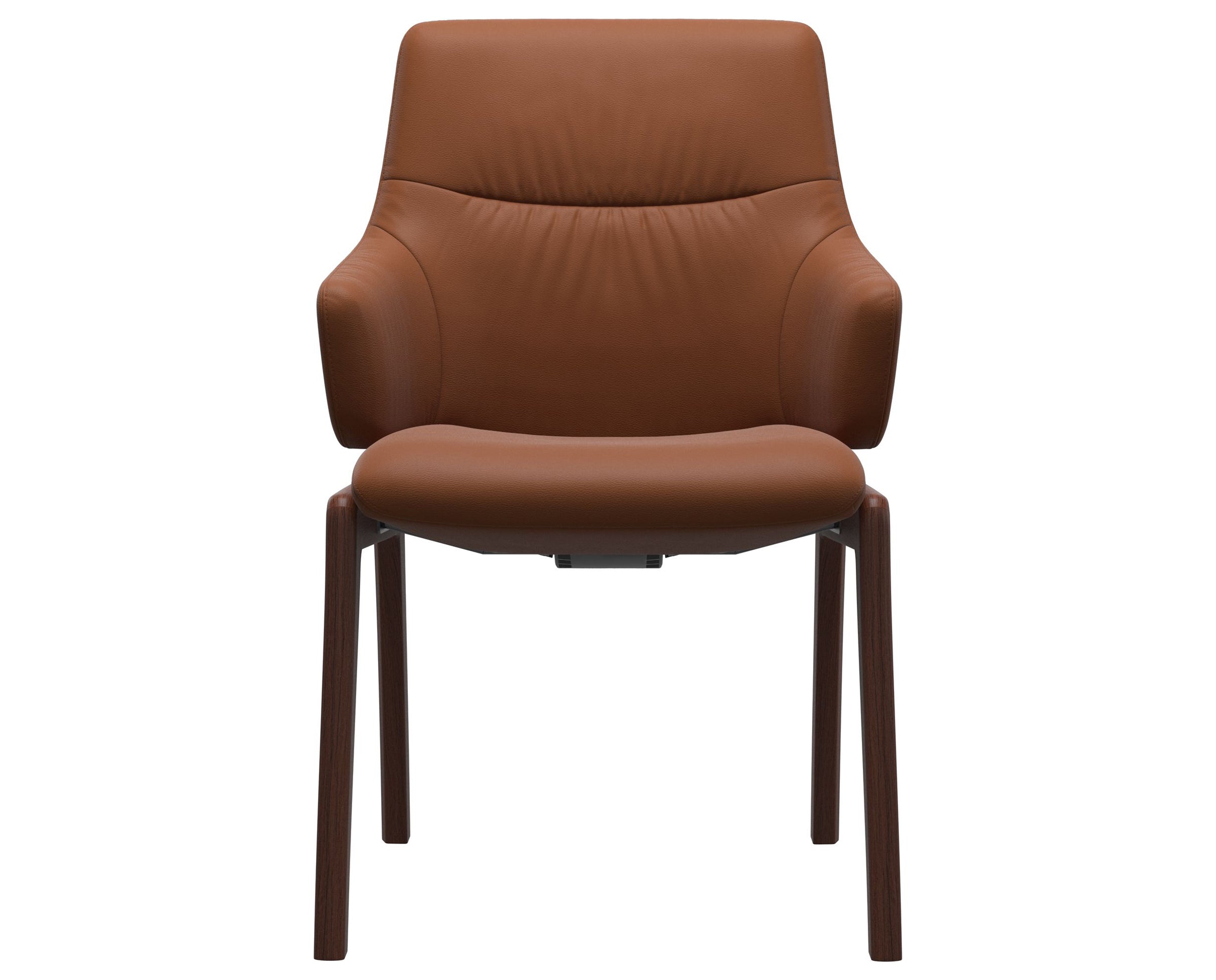 Paloma Leather New Cognac and Walnut Base | Stressless Mint Low Back D100 Dining Chair w/Arms | Valley Ridge Furniture