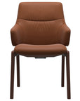 Paloma Leather New Cognac and Walnut Base | Stressless Mint Low Back D100 Dining Chair w/Arms | Valley Ridge Furniture