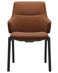 Paloma Leather New Cognac and Black Base | Stressless Mint Low Back D100 Dining Chair w/Arms | Valley Ridge Furniture