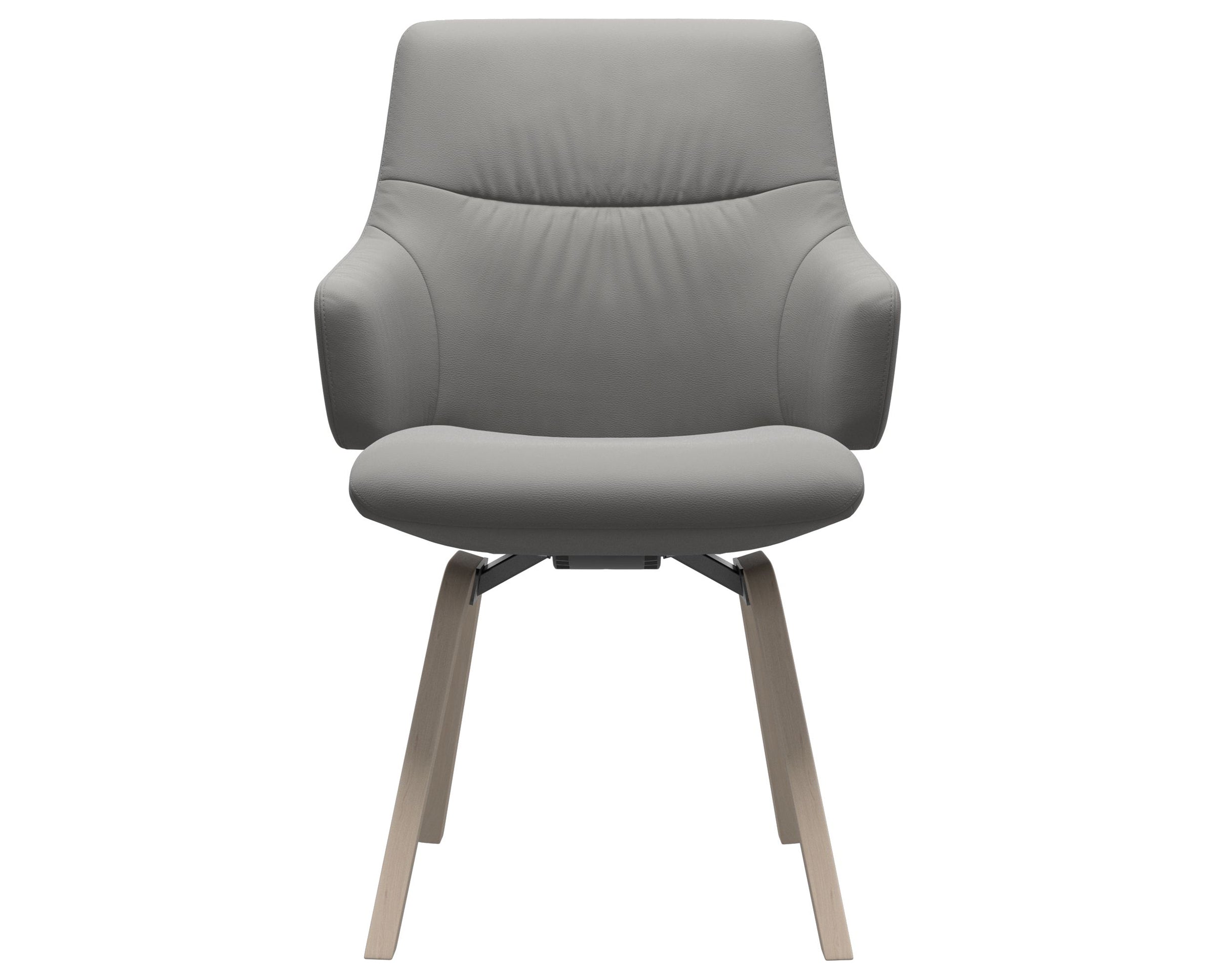 Paloma Leather Silver Grey and Whitewash Base | Stressless Mint Low Back D200 Dining Chair w/Arms | Valley Ridge Furniture