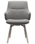 Paloma Leather Silver Grey and Whitewash Base | Stressless Mint Low Back D200 Dining Chair w/Arms | Valley Ridge Furniture