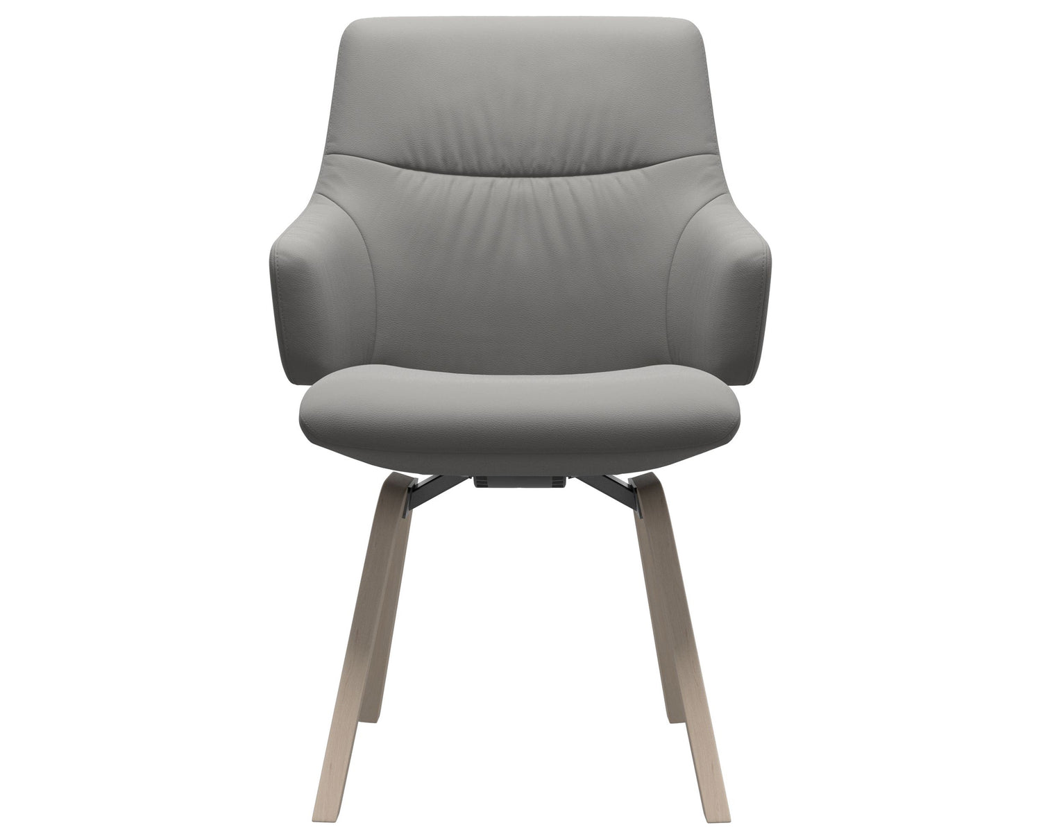 Paloma Leather Silver Grey & Whitewash Base | Stressless Mint Low Back D200 Dining Chair w/Arms | Valley Ridge Furniture