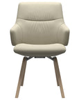 Paloma Leather Light Grey and Natural Base | Stressless Mint Low Back D200 Dining Chair w/Arms | Valley Ridge Furniture