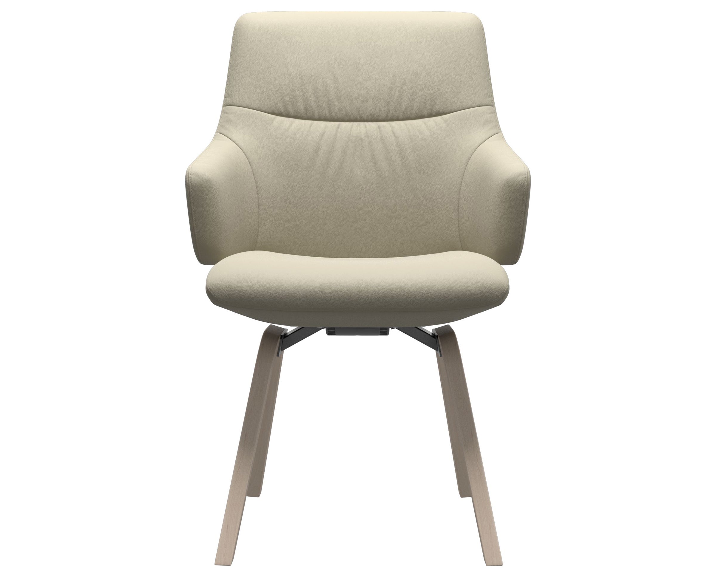 Paloma Leather Light Grey and Whitewash Base | Stressless Mint Low Back D200 Dining Chair w/Arms | Valley Ridge Furniture