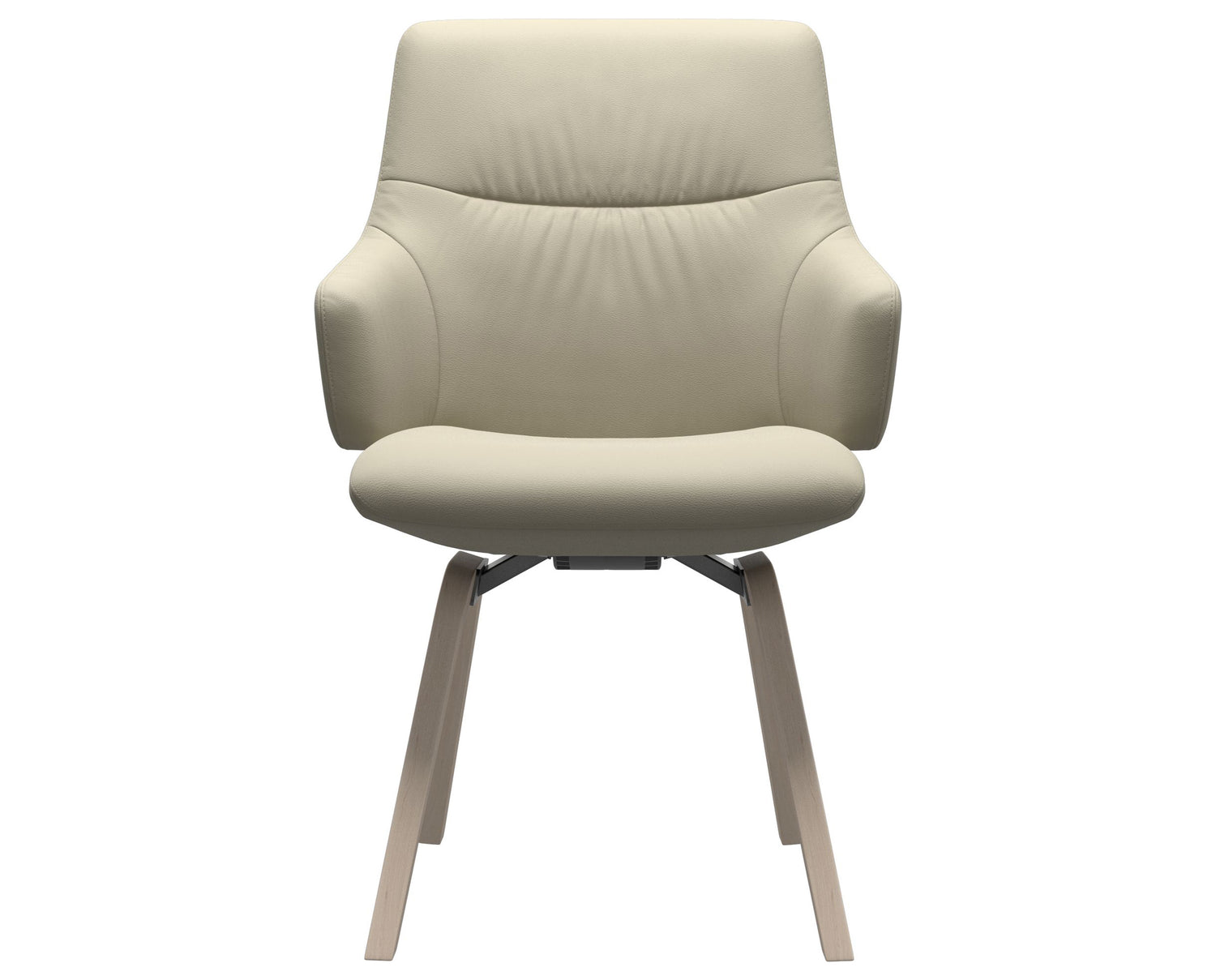 Paloma Leather Light Grey & Whitewash Base | Stressless Mint Low Back D200 Dining Chair w/Arms | Valley Ridge Furniture