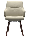Paloma Leather Light Grey and Walnut Base | Stressless Mint Low Back D200 Dining Chair w/Arms | Valley Ridge Furniture