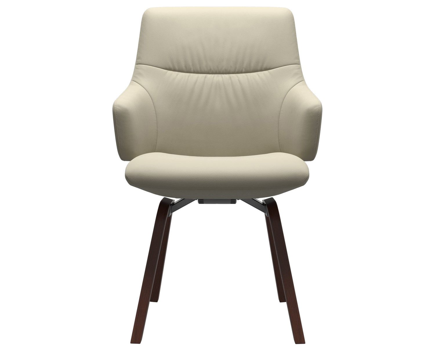 Paloma Leather Light Grey & Walnut Base | Stressless Mint Low Back D200 Dining Chair w/Arms | Valley Ridge Furniture