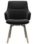 Paloma Leather Black and Natural Base | Stressless Mint Low Back D200 Dining Chair w/Arms | Valley Ridge Furniture