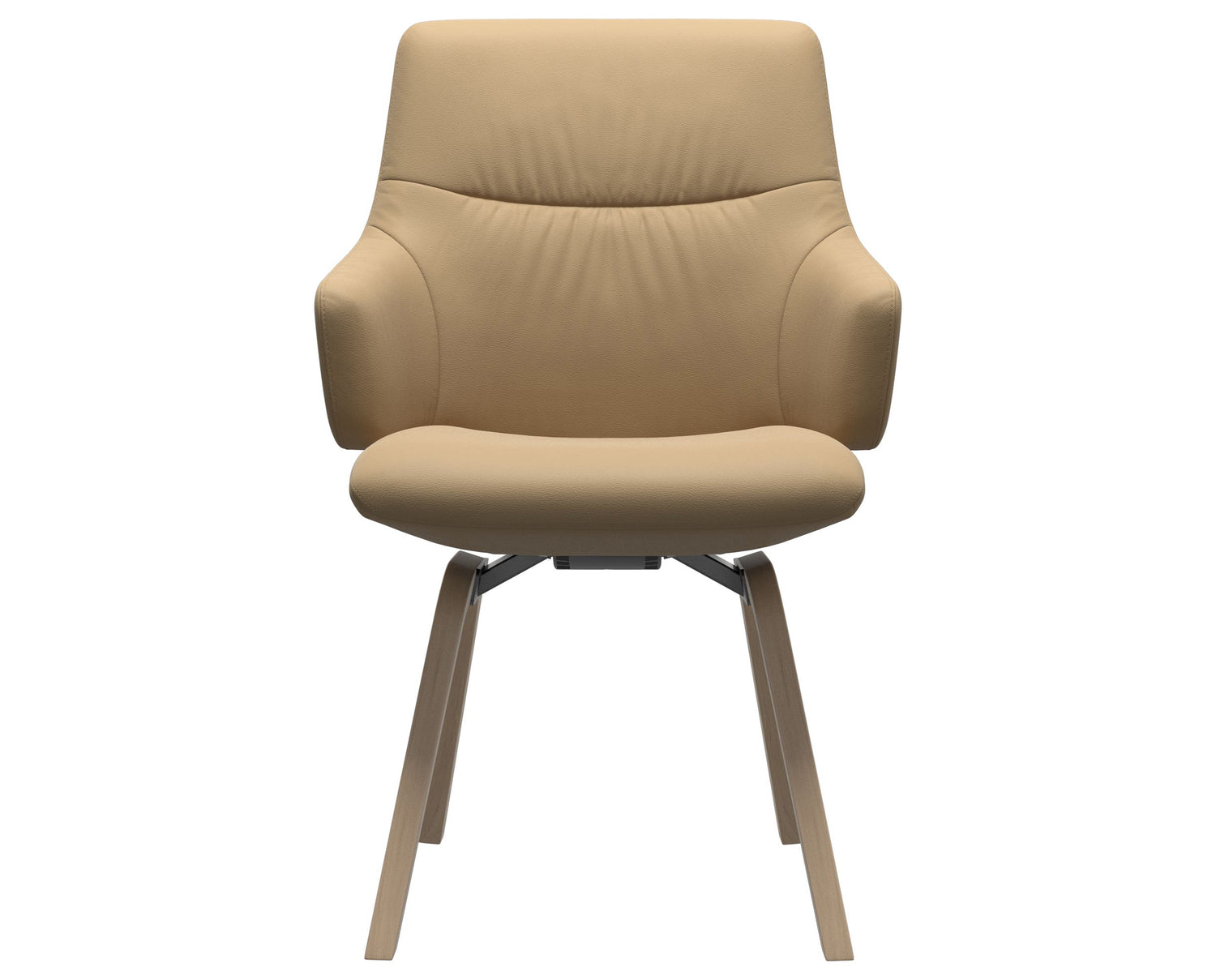 Paloma Leather Sand & Natural Base | Stressless Mint Low Back D200 Dining Chair w/Arms | Valley Ridge Furniture