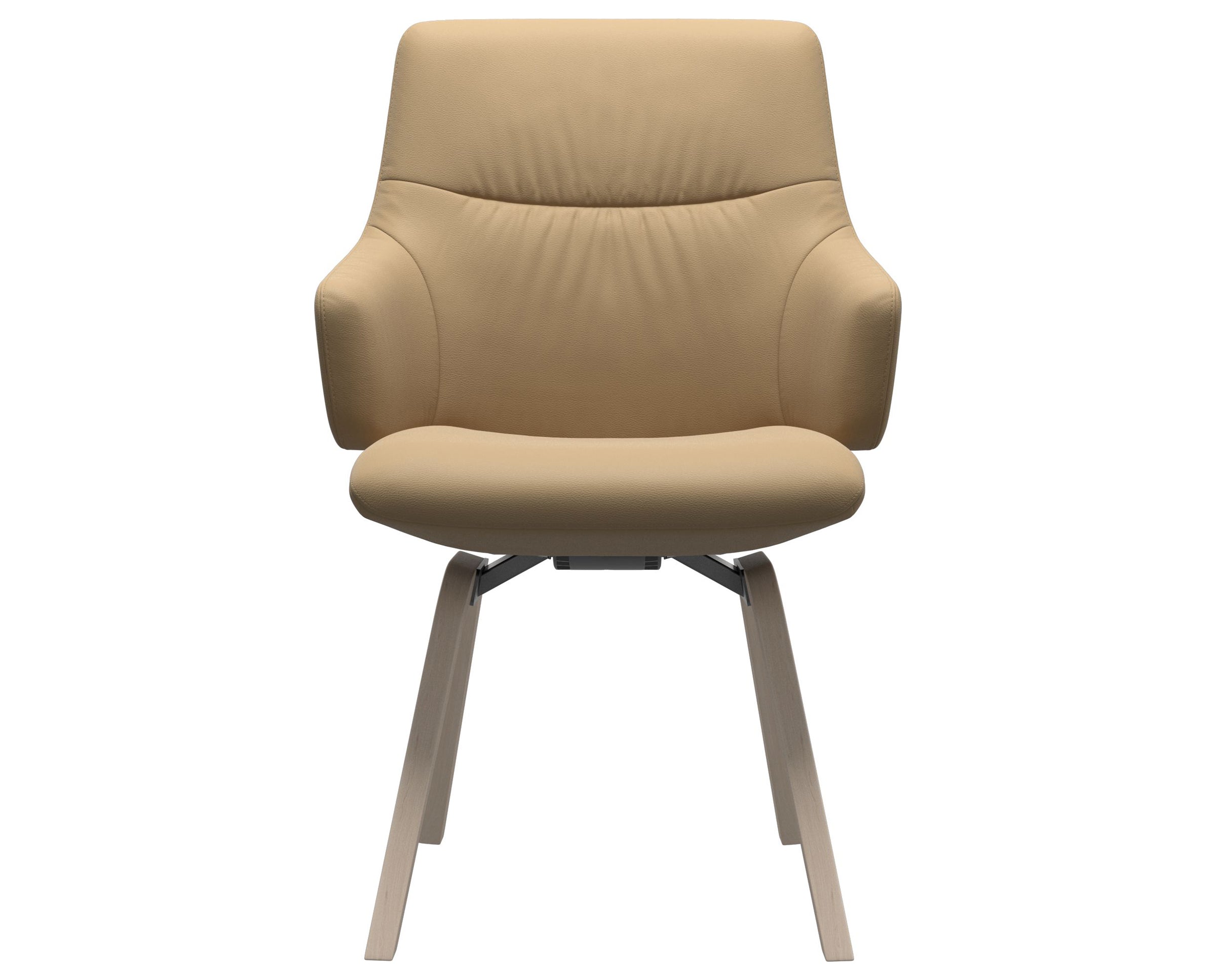 Paloma Leather Sand and Whitewash Base | Stressless Mint Low Back D200 Dining Chair w/Arms | Valley Ridge Furniture
