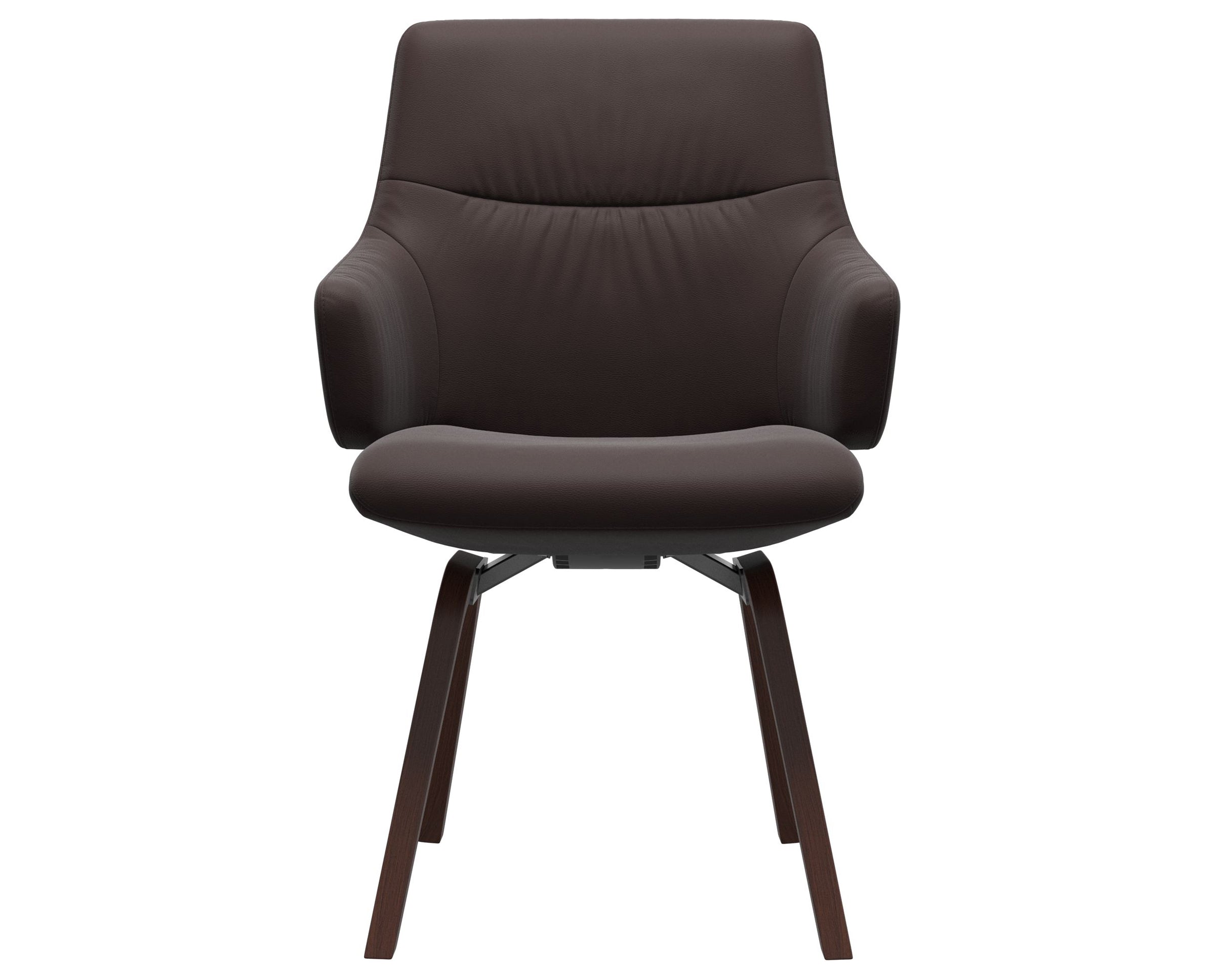 Paloma Leather Chocolate and Walnut Base | Stressless Mint Low Back D200 Dining Chair w/Arms | Valley Ridge Furniture