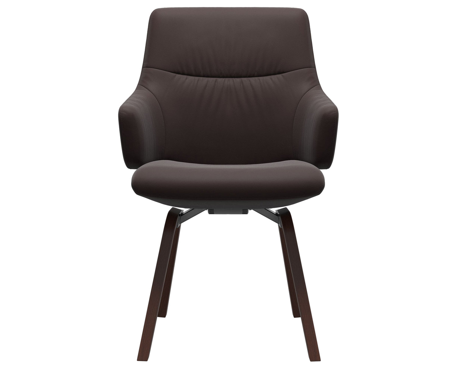 Paloma Leather Chocolate & Walnut Base | Stressless Mint Low Back D200 Dining Chair w/Arms | Valley Ridge Furniture
