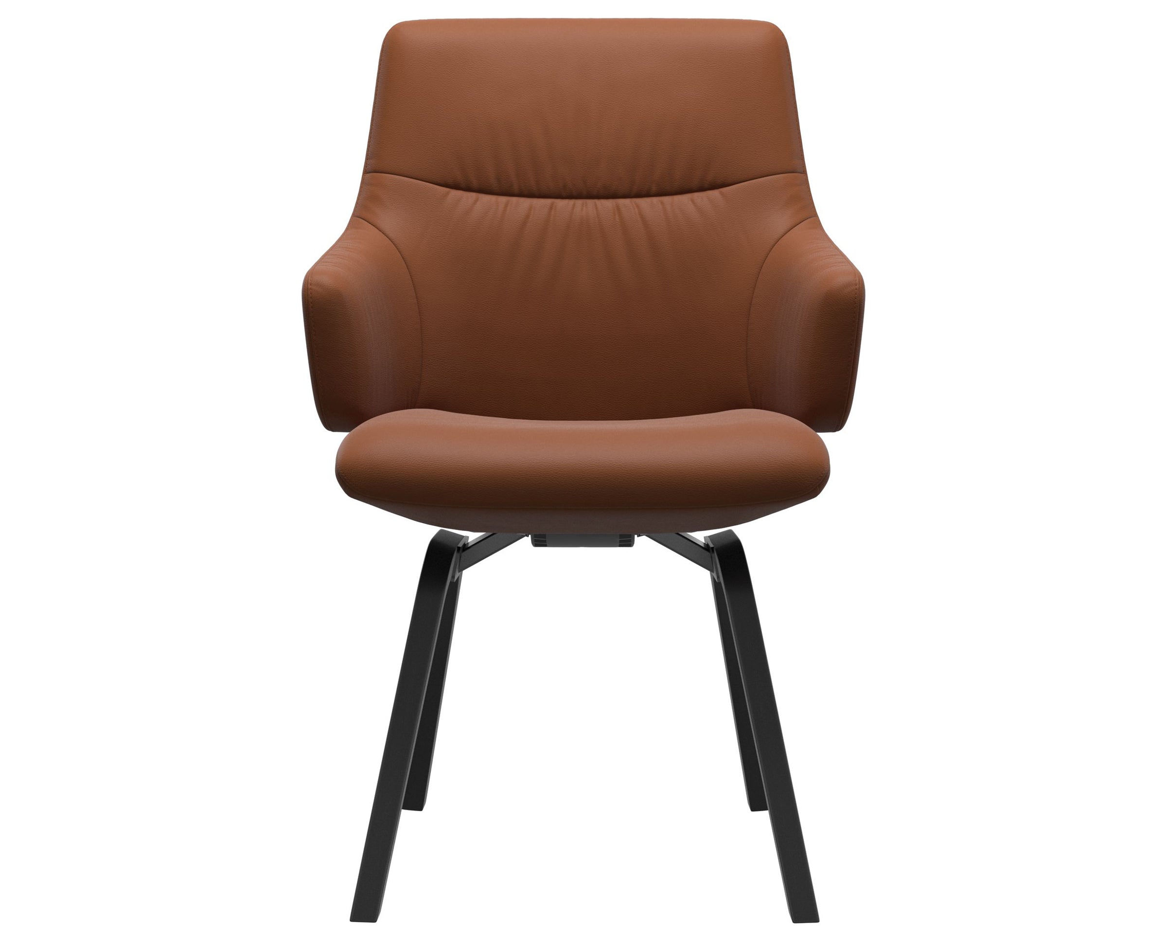 Paloma Leather New Cognac and Black Base | Stressless Mint Low Back D200 Dining Chair w/Arms | Valley Ridge Furniture