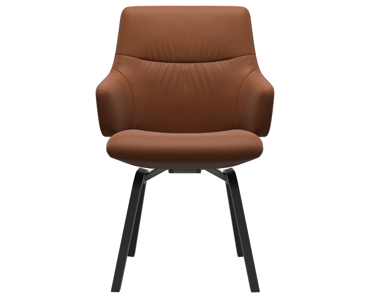 Paloma Leather New Cognac & Black Base | Stressless Mint Low Back D200 Dining Chair w/Arms | Valley Ridge Furniture